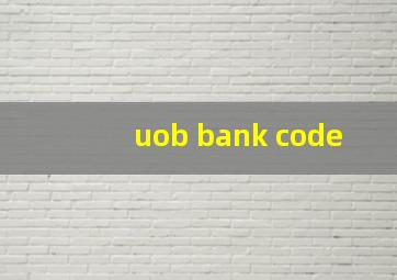 uob bank code